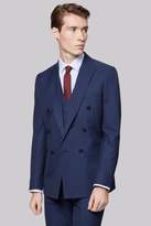 Thumbnail for your product : Moss Bros Skinny Fit Blue Sharkskin Double Breasted Suit