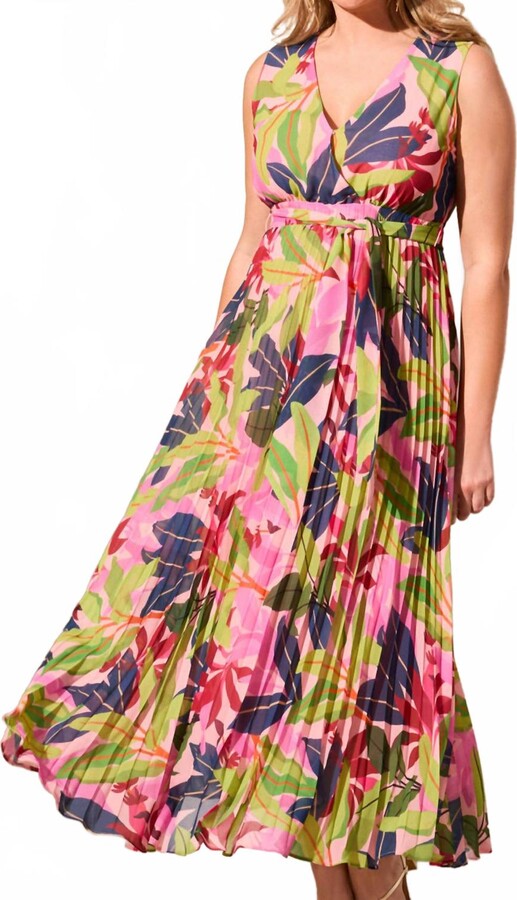 Plisee Maxi Dress In Teaberry