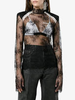 Thumbnail for your product : Off-White Sheer Lace High Neck Top