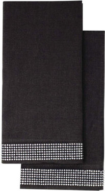 Sparkles Home | Rhinestone Stripe Napkin Set | 20" Square | Linen Cotton Blend | Set of 2