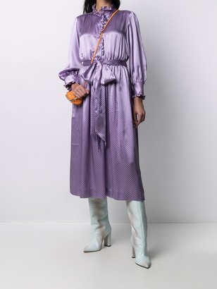 Marc Jacobs Polka Dot Print Satin Midi Dress