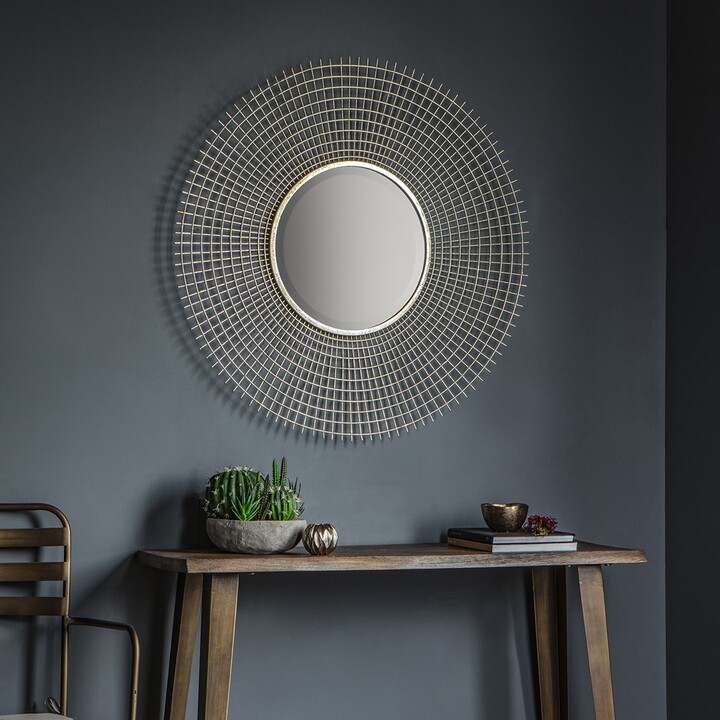 Dunelm Trafford Round Wall Mirror, 92cm Gold Effect ShopStyle
