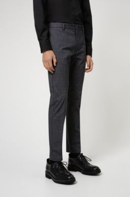 HUGO BOSS Slim-fit chinos in micro-patterned stretch fabric
