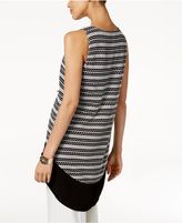Thumbnail for your product : Alfani Striped High-Low Top, Created for Macy's