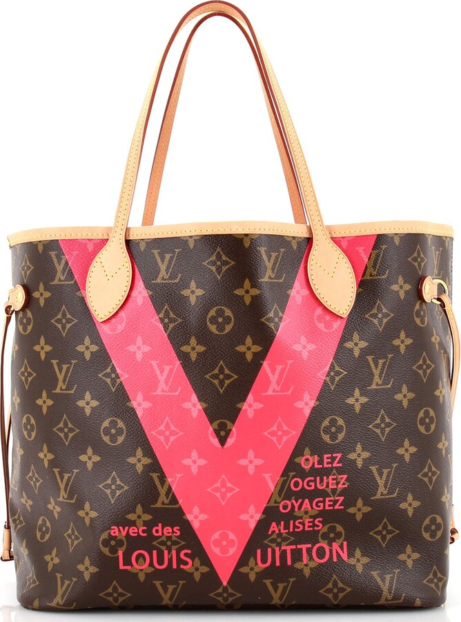 Louis Vuitton Limited Edition Light Pink Monogram Canvas V Neverfull Mm Nm