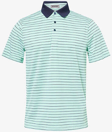 G/Fore Mens Clover Herringbone-Stripe Contrast-Collar Stretch-Woven Polo Top Xl