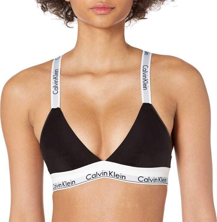 Calvin Klein Women's Modern Cotton Unlined Triangle Crossback Bralette -  ShopStyle Bras