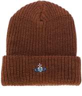Thumbnail for your product : Vivienne Westwood ribbed logo beanie hat