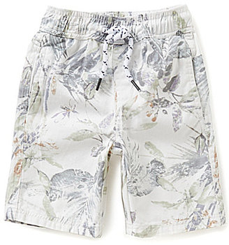 First Wave Little Boys 2T-7 Tropical-Print Twill Shorts