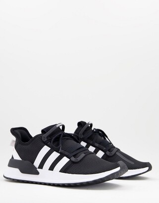 adidas U-Path Run trainers in black with pink - ShopStyle