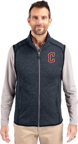 Cutter & Buck ClevelandGuardians1Cutter&BuckMainsailSweater-KnitMensFullZipVest-LibertyNavyHeather-Medium