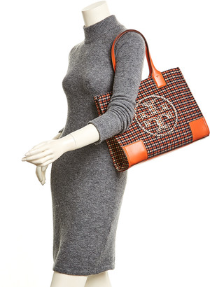 tory burch plaid tote