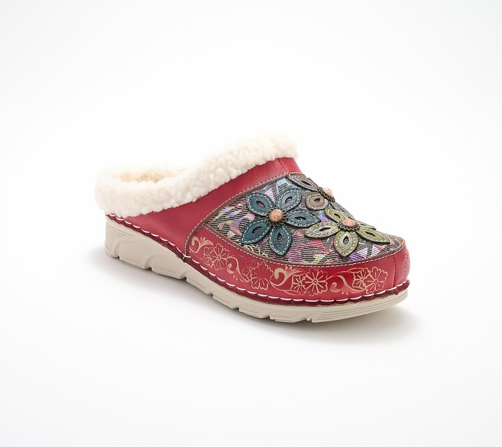 Spring Step L'Artiste by Leather Warm Lined Clogs-Honestela