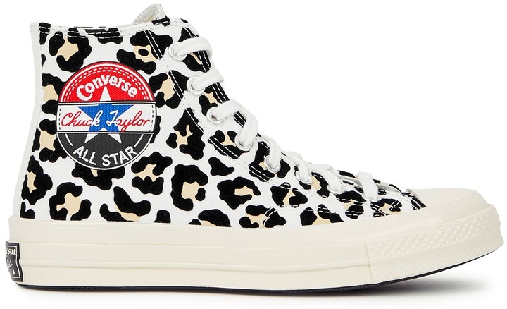 converse chuck 70 hi flocked leopard print