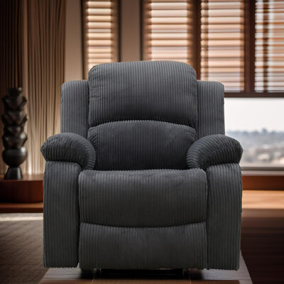 Winston Porter Nordic Light Blue Manual Fluffy Fabric Reclining Chair