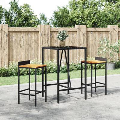Latitude Run Vidaxl Garden Bar Set Black