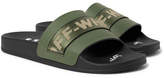 Thumbnail for your product : Off-White Off White Industrial Logo Webbing-trimmed Rubber Slides - Army green