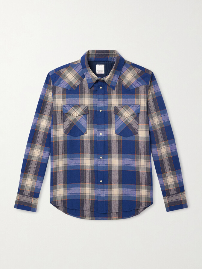 Visvim Four Corners Checked Wool and Linen-Blend Shirt
