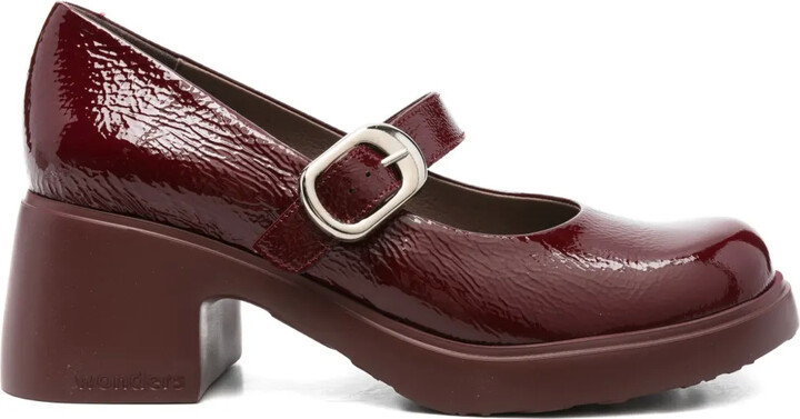 Wonders 60mm Patent Leather Buckle Pumps