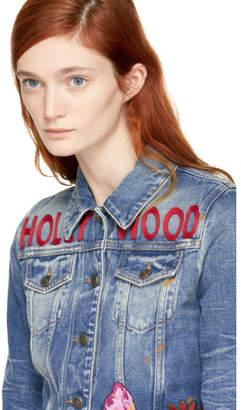 Gucci Blue Denim Hollywood Bunny Jacket