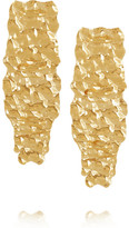 Thumbnail for your product : Fendi Textured gold-plated earrings