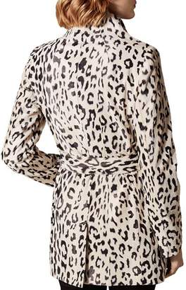 Karen Millen Leopard Print Faux Fur Coat