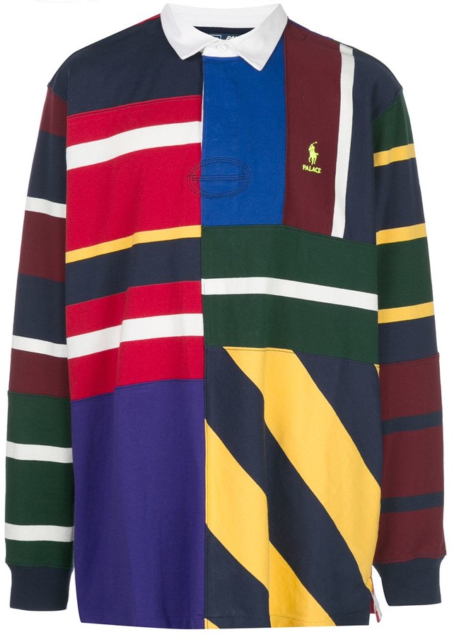 Palace x Polo Ralph Lauren pieced rugby shirt - ShopStyle