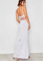 Thumbnail for your product : Missy Empire Nicola Lilac Cut Out Split Leg Maxi Dress