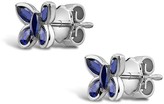 Thumbnail for your product : Pragnell 18kt White Gold Sapphire Butterfly Stud Earrings