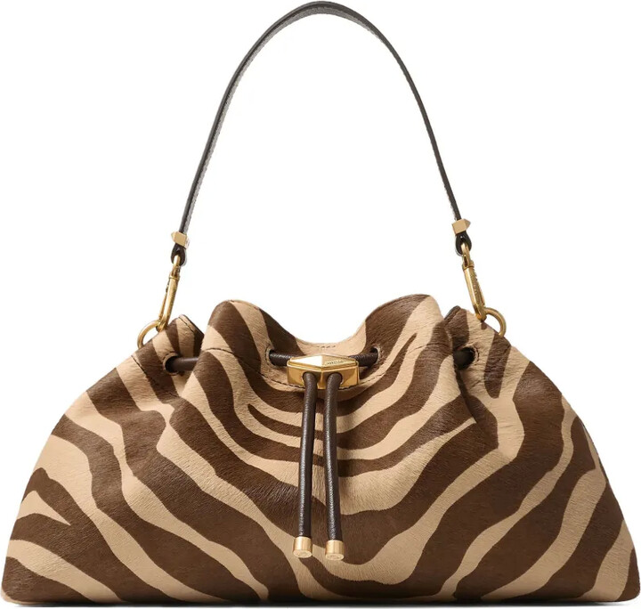 Jimmy Choo medium Cinch zebra-print shoulder bag