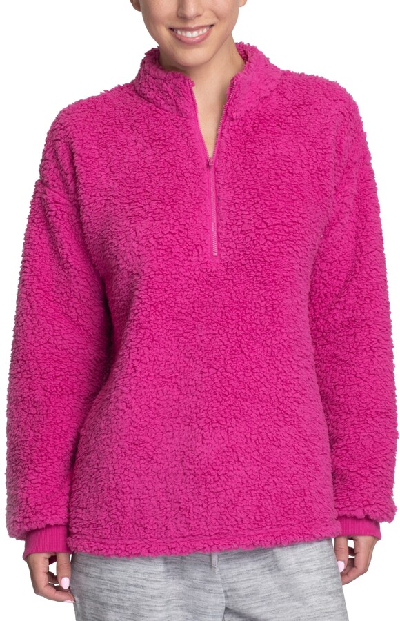 plus size sherpa half zip