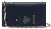Thumbnail for your product : Vetements Passport Print Leather Cross Body Bag - Womens - Navy