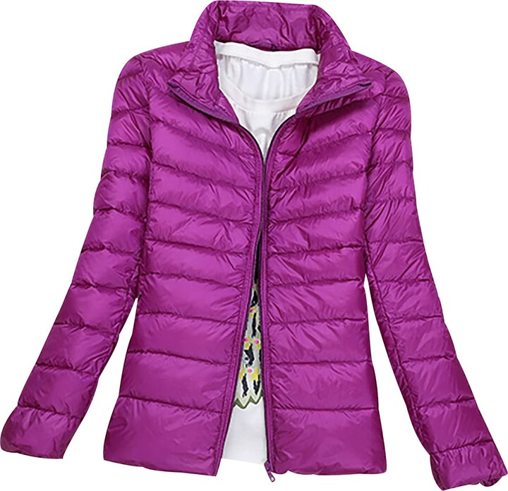 HAXNOHEY Ladies Puffer Jacket Lightweight Down Jacket Women Packable