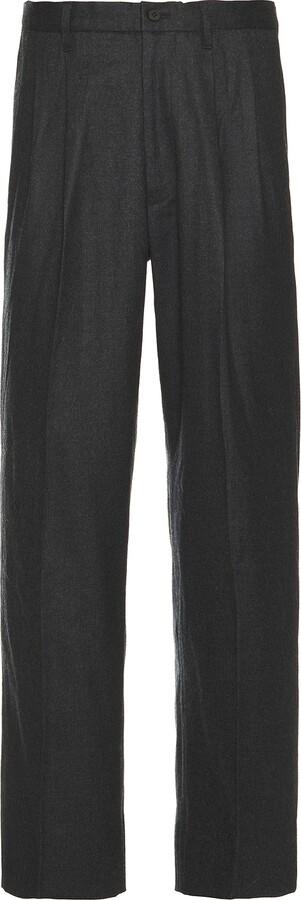 Saturdays NYC Wool Saxony 2tuck Pants in Charcoal