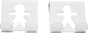 Evideco 2 Over The Cabinet Door Double Hooks - Man Woman Design Chrome