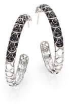 Thumbnail for your product : John Hardy Naga Black Sapphire & Sterling Silver Cutout Lava Hoop Earrings/1.3"
