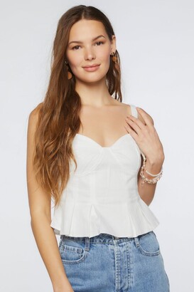 Forever 21 Pleated Cropped Peplum Top