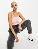 Thumbnail for your product : Chelsea Peers lounge crop cami top in pink acid wash