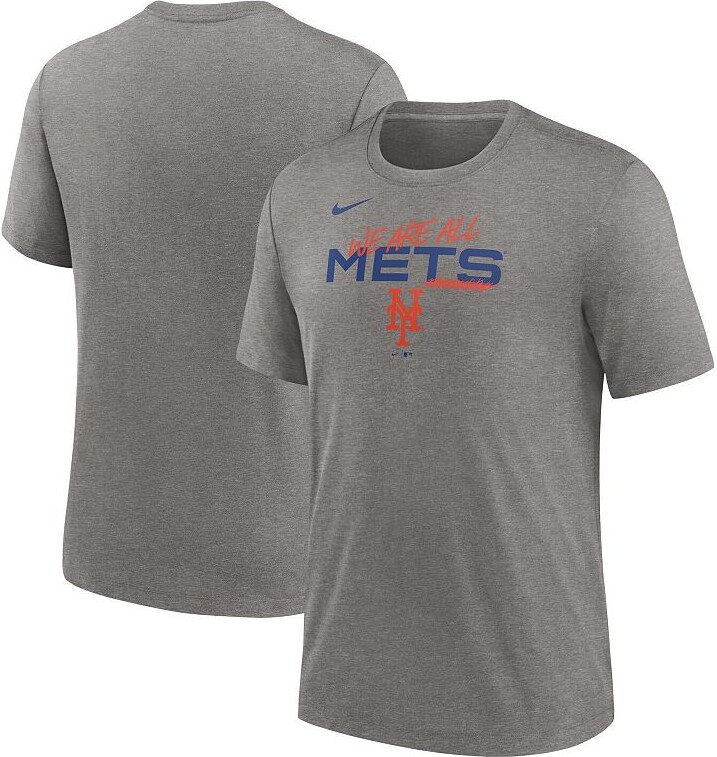 Nike Men's Heather Charcoal New York Mets We Are All Tri-Blend T-Shirt