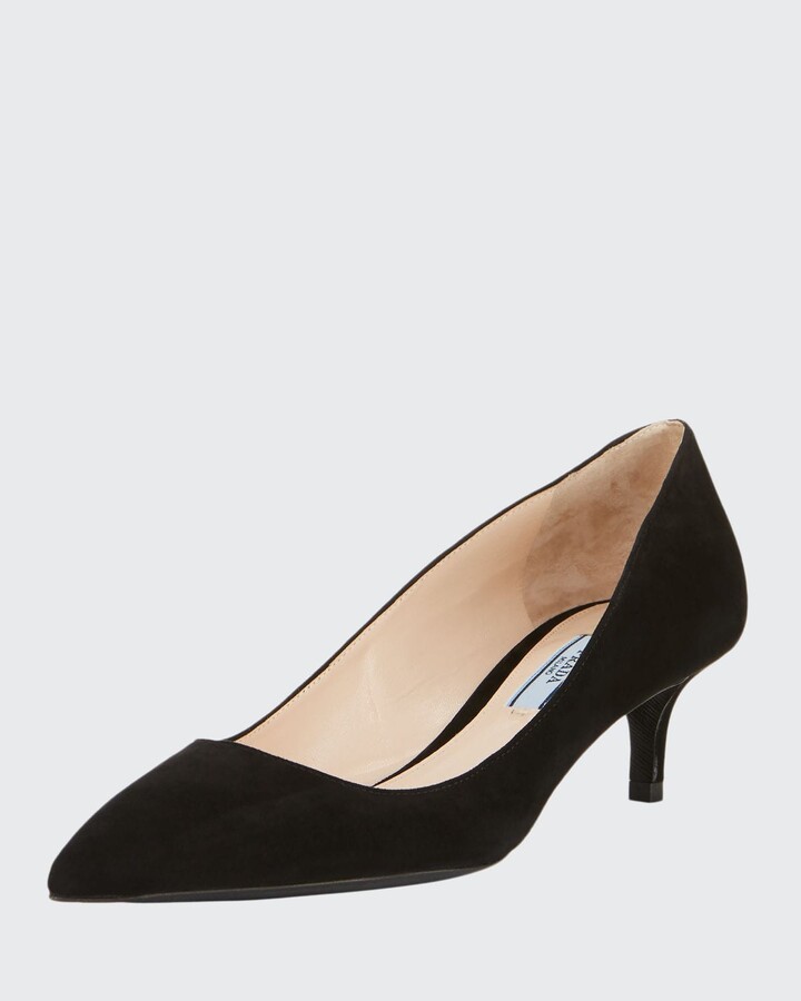 Prada Black Suede Pumps Shop the world's collection of | ShopStyle