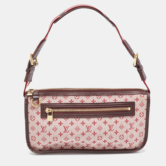 LOUIS VUITTON Vintage red Cotton Fabric Monogram Mini Lin Alma Long Handbag.Very  good condition. Website search for…