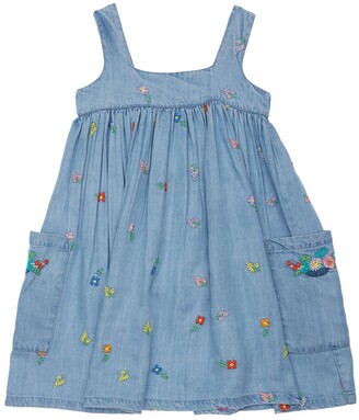 Stella McCartney Kids Embroidered Lyocell Denim Dress