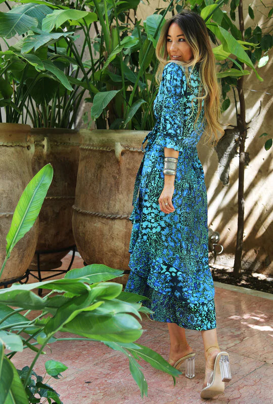 Sophia Alexia Midi Wrap Dress - Jungle Twilight - ShopStyle
