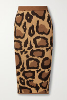 Thumbnail for your product : Sergio Hudson - Leopard-print Stretch-crepe Midi Skirt - Animal print