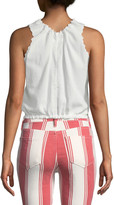 Thumbnail for your product : Frame V-Neck Tie-Front Sleeveless Cotton Top