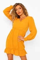 Thumbnail for your product : boohoo Long Sleeve V Neck Swing Dress