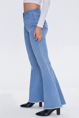 Forever 21 High-Rise Frayed Flare Jeans