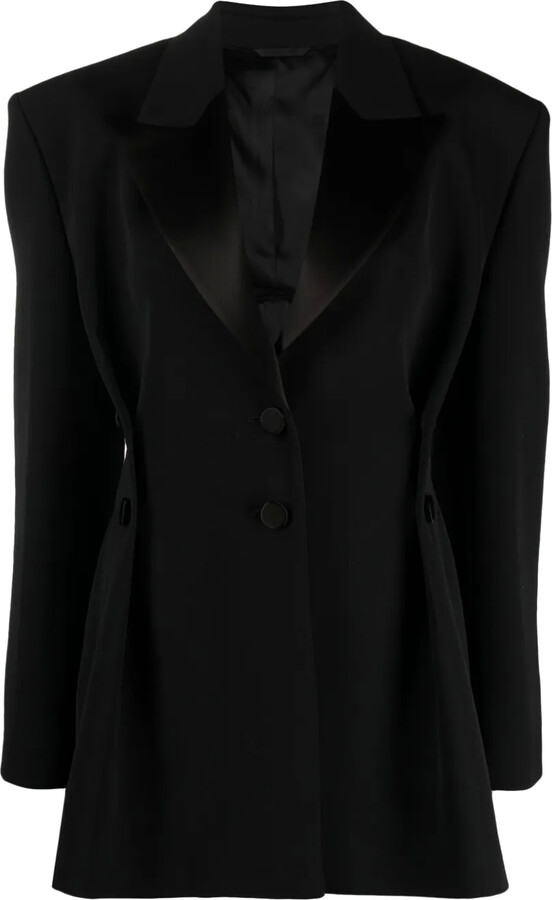 Givenchy Pleated Single-Breasted Wool Blazer