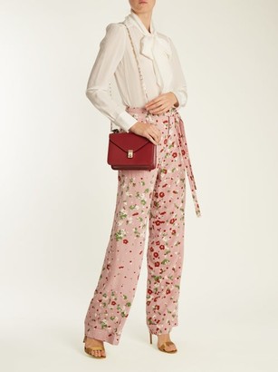 Valentino Daisy-print Silk Crepe De Chine Trousers - Pink Print