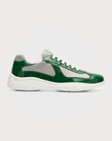 Thumbnail for your product : Prada Men's America's Cup Patent Leather Patchwork Sneakers